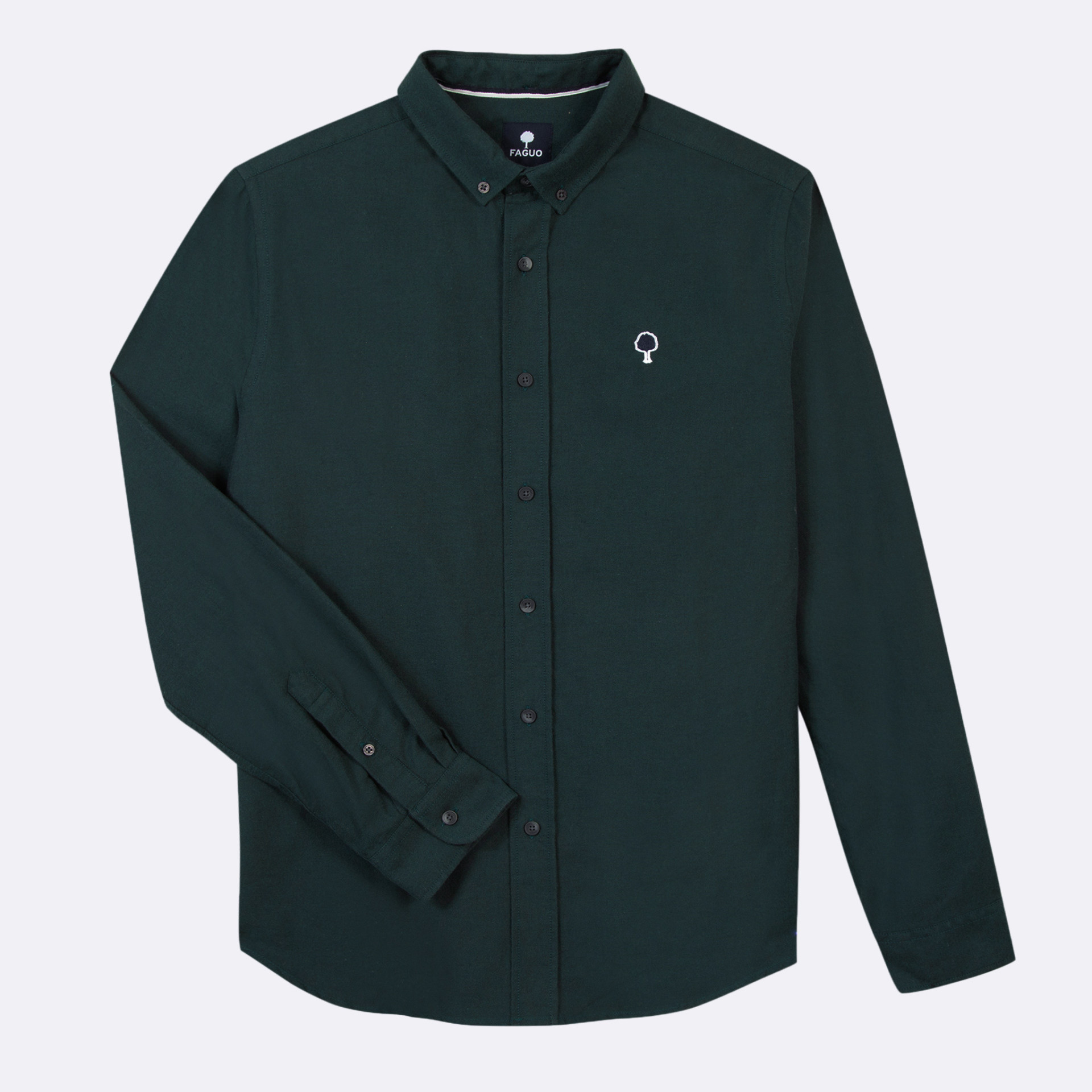 Chemise classique vert foncé coton - modèle Ivoy