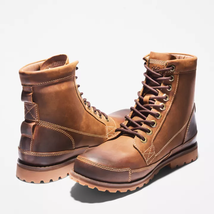 Bota Timberland Originals de 6 polegadas para homem, na cor marrom claro.