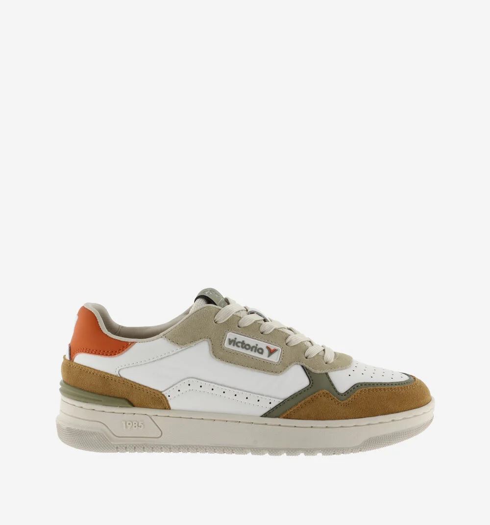 C80 - CASUAL PATCH COLORS Baskets rétro unisexes multicolores TAUPE