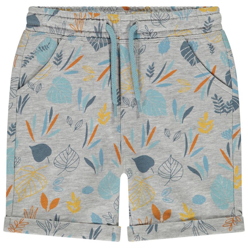 Bermuda molleton imprimé fantaisie pour bébé garçon - Gris clair
