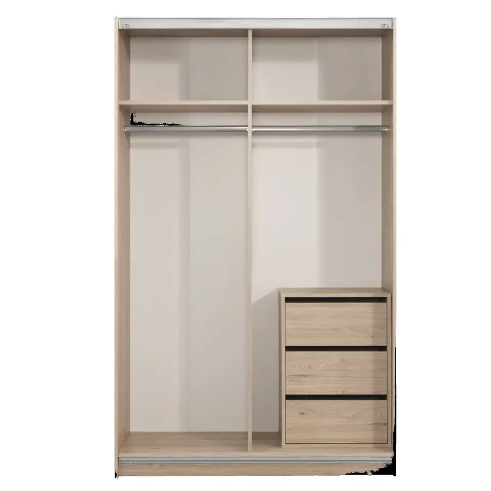 Schuifdeurkast Genua - eikenkleur - 204x122x60 cm