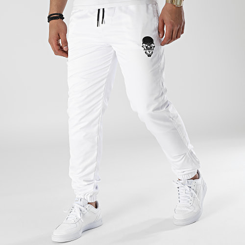 Pantalon Jogging Diamant Skull Blanc Noir