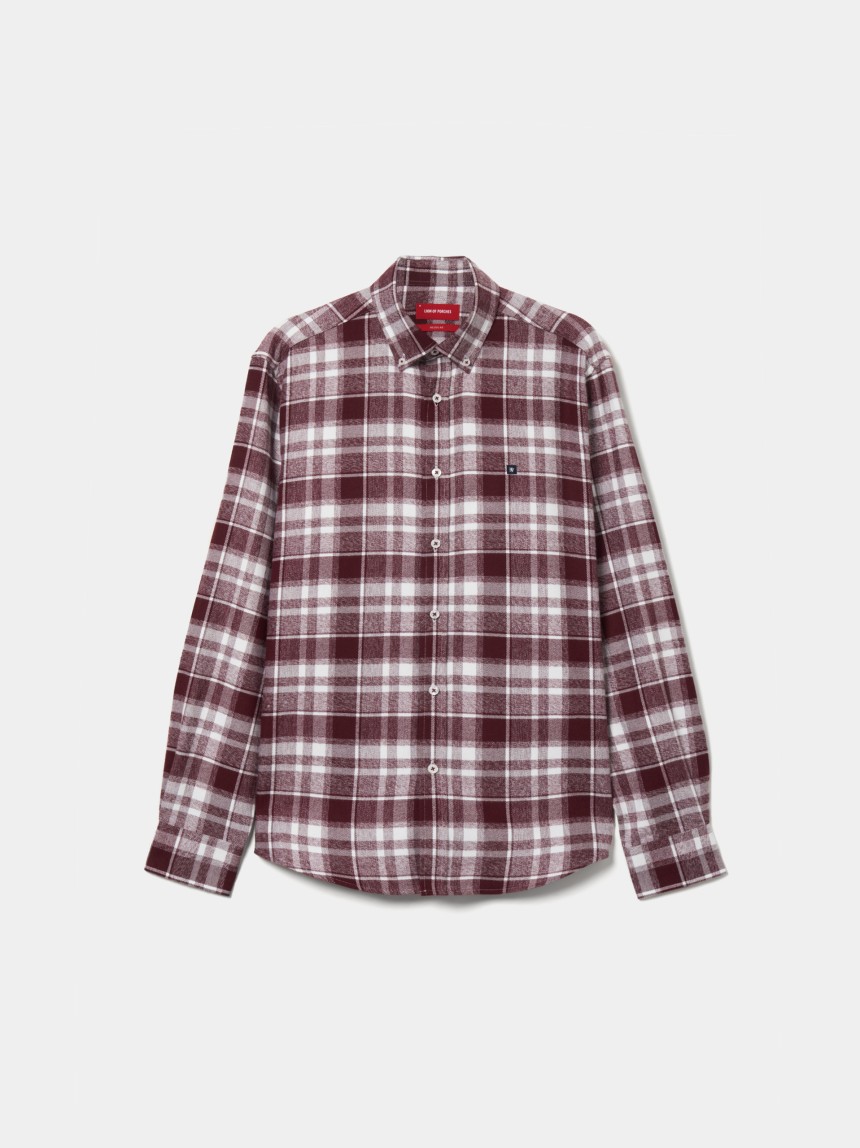 Camisa xadrez regular fit em flanela