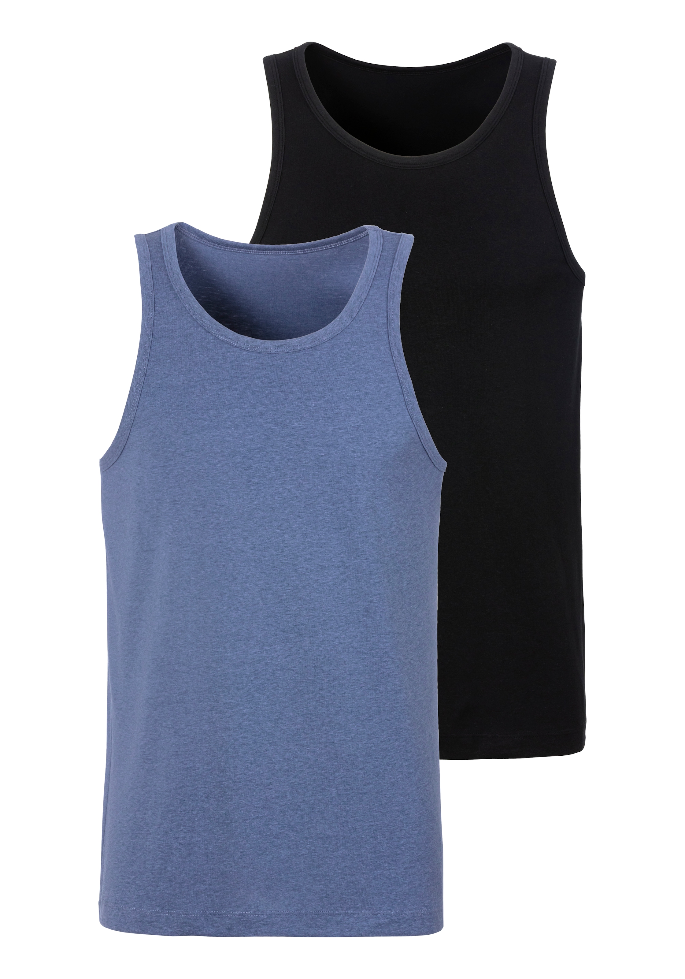John Devin Tanktop, 2 Stk. in schöner Melange-Optik