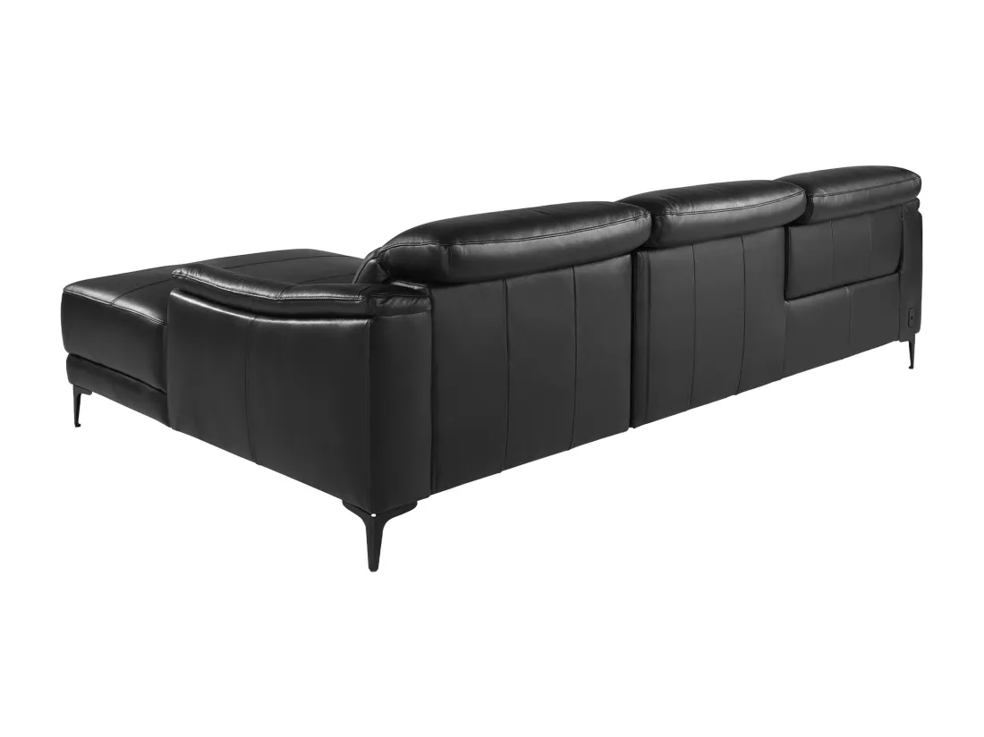 canapé d'angle relax droite en cuir noir 6205 ANGEL CERDA