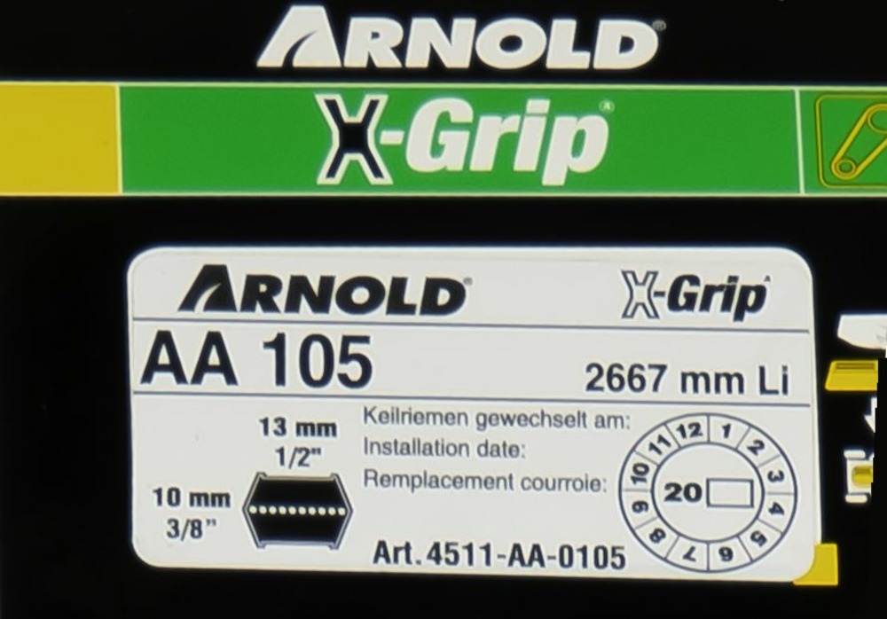Courroie hexagonale x-grip de type aa 105