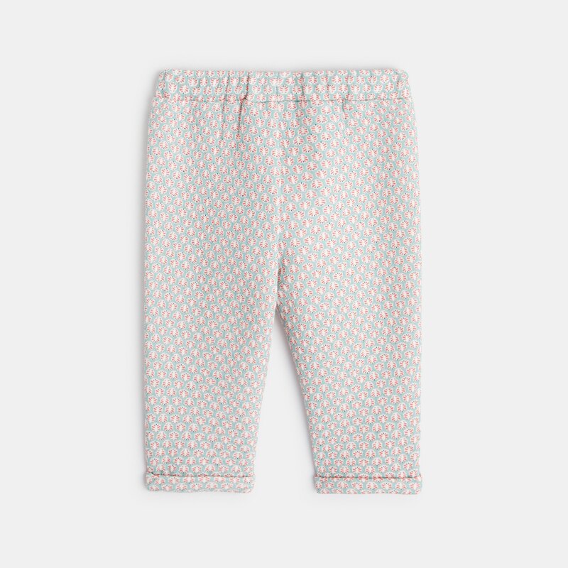 Pantalon molleton taille haute vert bébé fille Vert