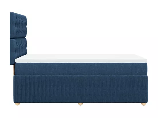 Sommier à lattes de lit avec matelas Bleu 90x190 cm Tissu