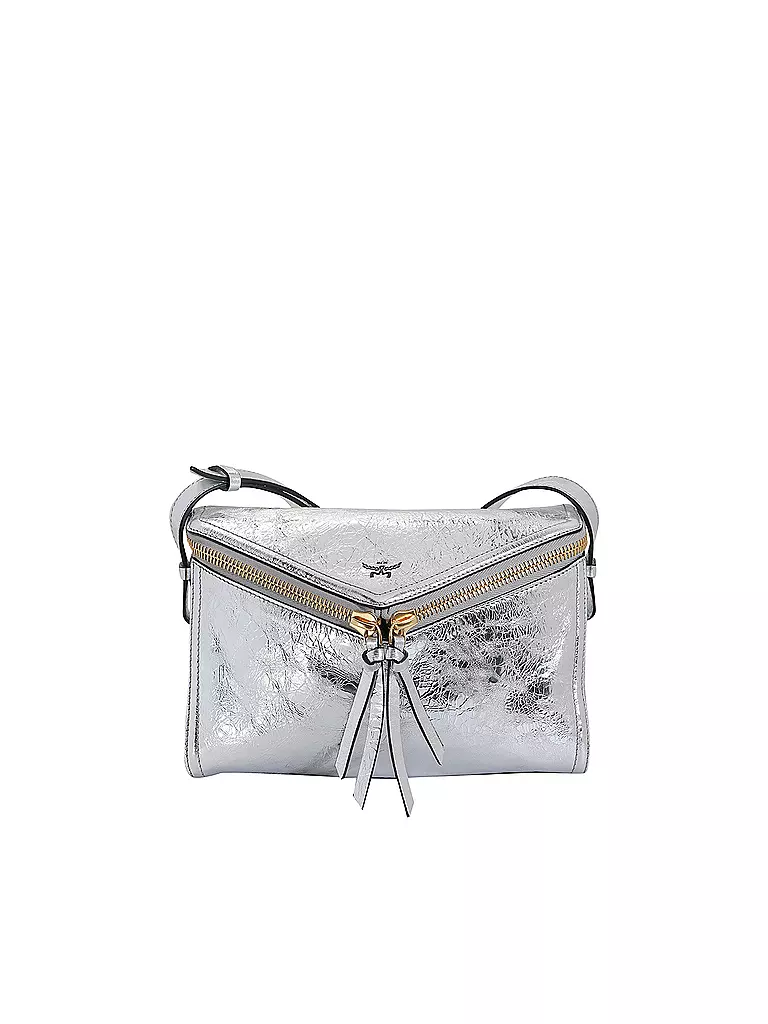 MCM Ledertasche - Umhängetasche DIAMANT Small silber