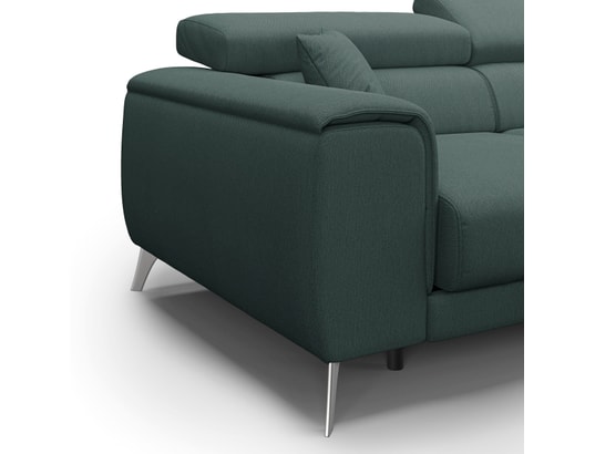DIVANI.STORE - Canapé d'angle fusion gauche vert 4 places