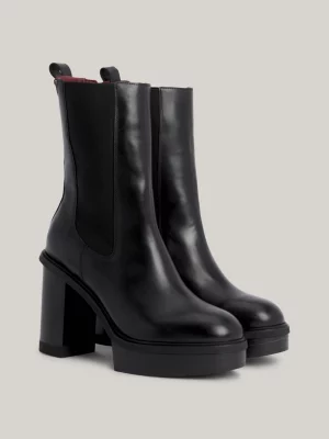Botas Chelsea de couro de cano alto