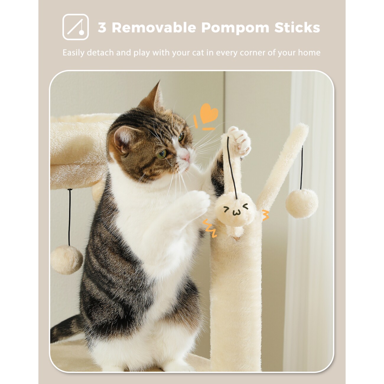 Pawz Road mehrstöckiger Kratzbaum 150cm beige