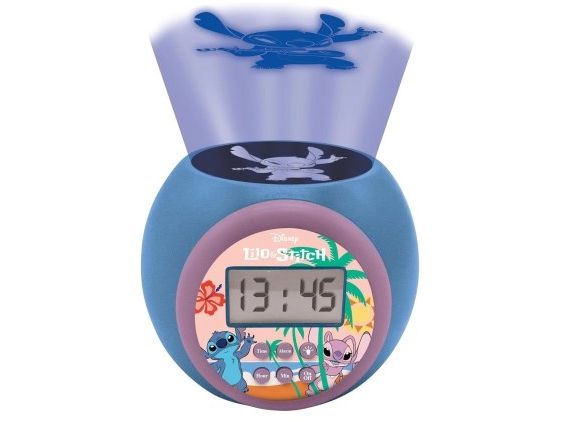 Lexibook Projektor-Wecker Stitch Rundlicher Disney Stitch Wecker mit LCD-Anzeige