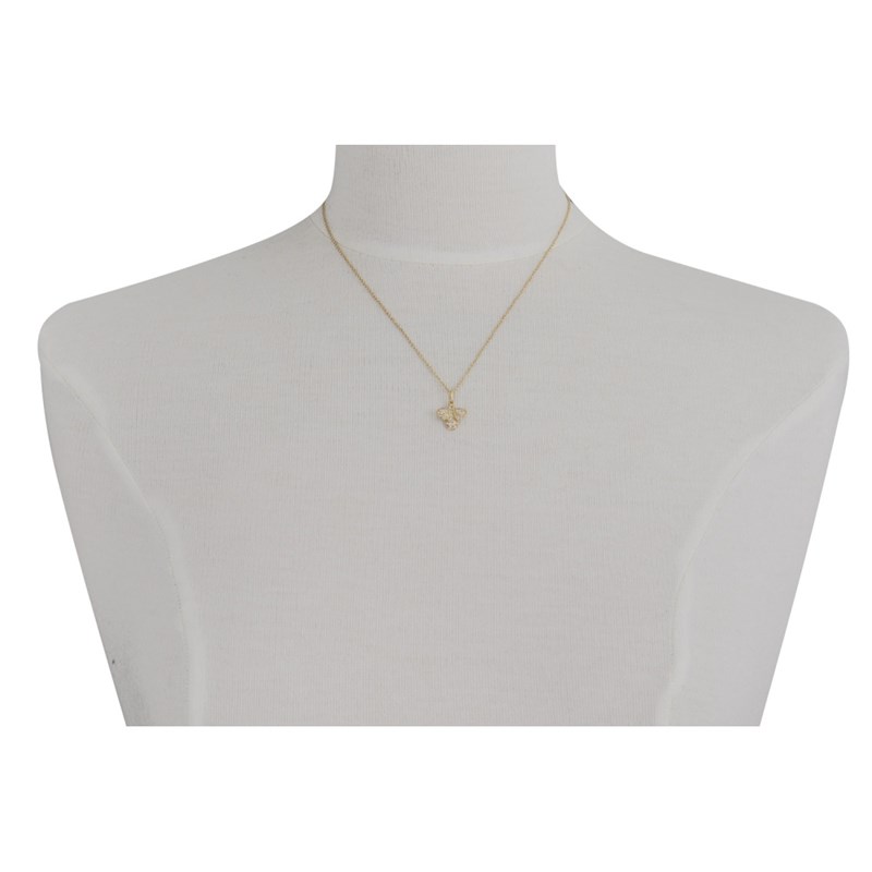 Collier Plaqué Or Abeille et Strass