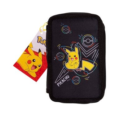 Pokémon  Neonfarget Dobbeltpennal, Svart