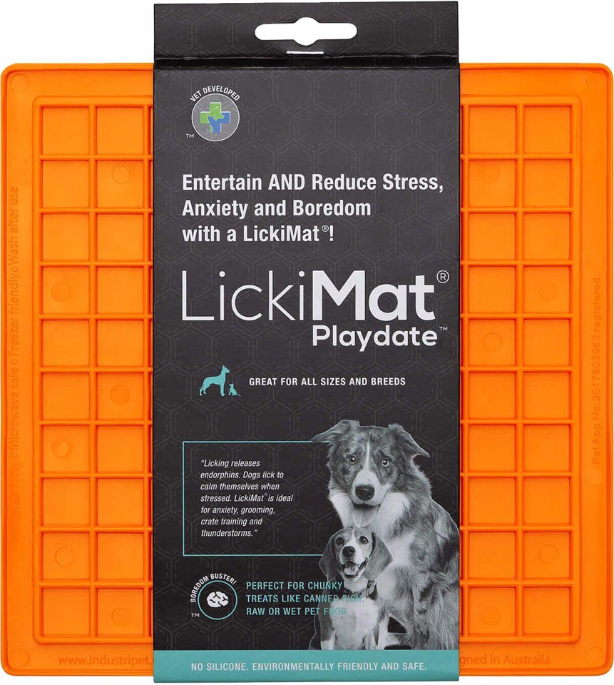 LICKIMAT - Slikkemåtte Playdate Orange 20X20Cm
