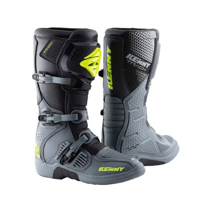 Bottes cross Kenny TRACK GREY NEON YELLOW 2024 - Gris / Jaune