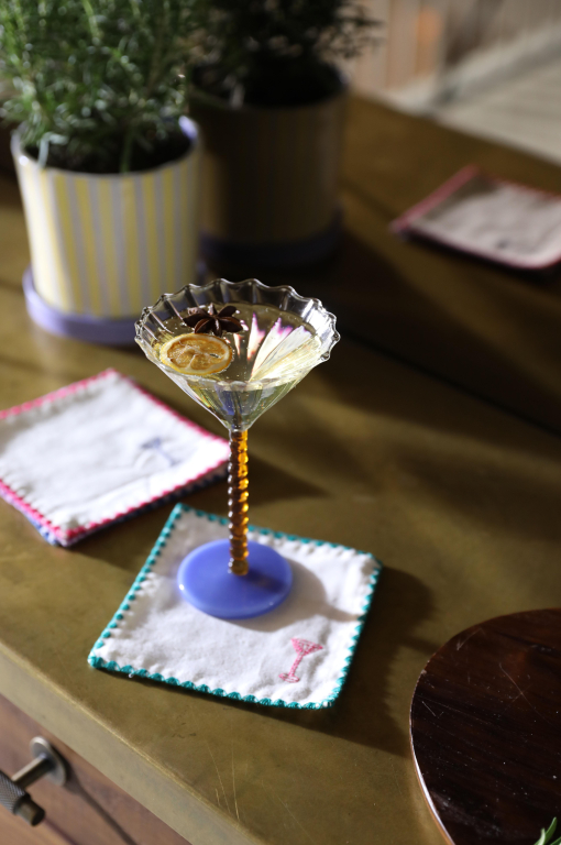 &klevering Zigzag cocktail servet set van 4