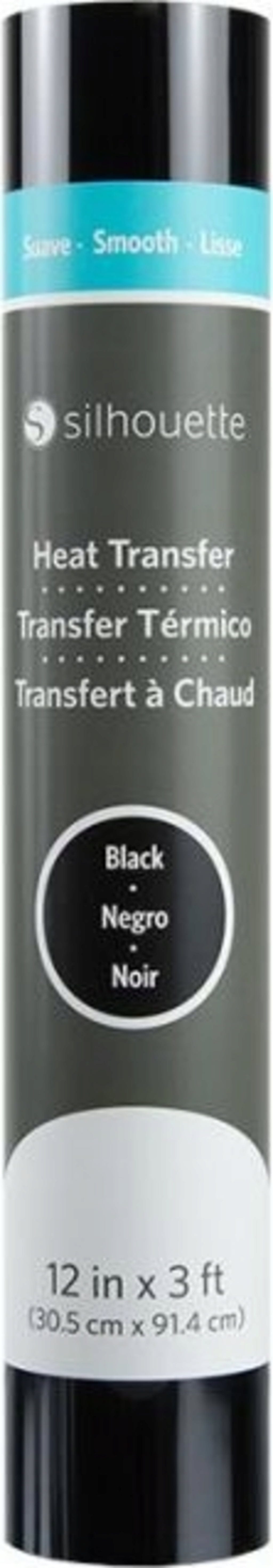 Silhouette  Smooth Heat Transfer - 30,5 cm x 0,9 m, Black    Übertrage deine Designs auf Textilien