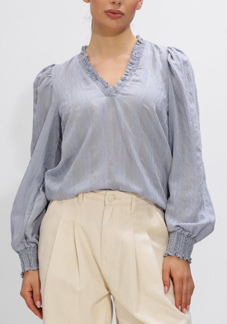 blauwe co'couture blouses kesi v-blouse