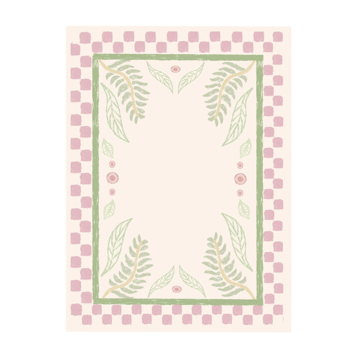 Buitenvloerkleed - Oasis Leaves Roze/Groen | OEKO-TEX & Wasbaar