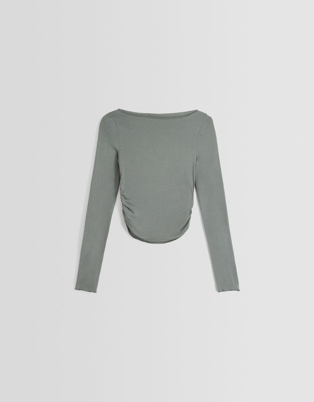 Camiseta de manga comprida com detalhes de costura