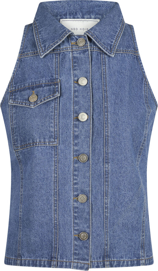 Neo Noir Sylvie Denim Top Blue