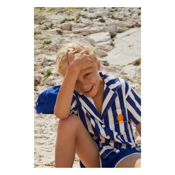 We Are Kids Chemise Marc Rayure Coton Bio | Bleu