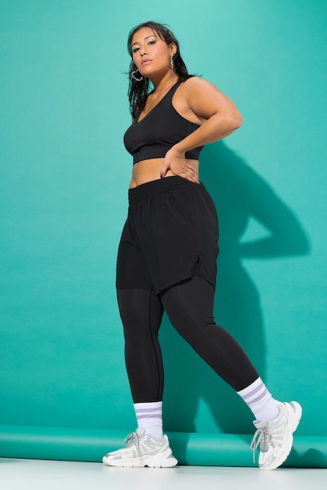 Sport-Tights mit Shorts, Tight Fit, High Waist