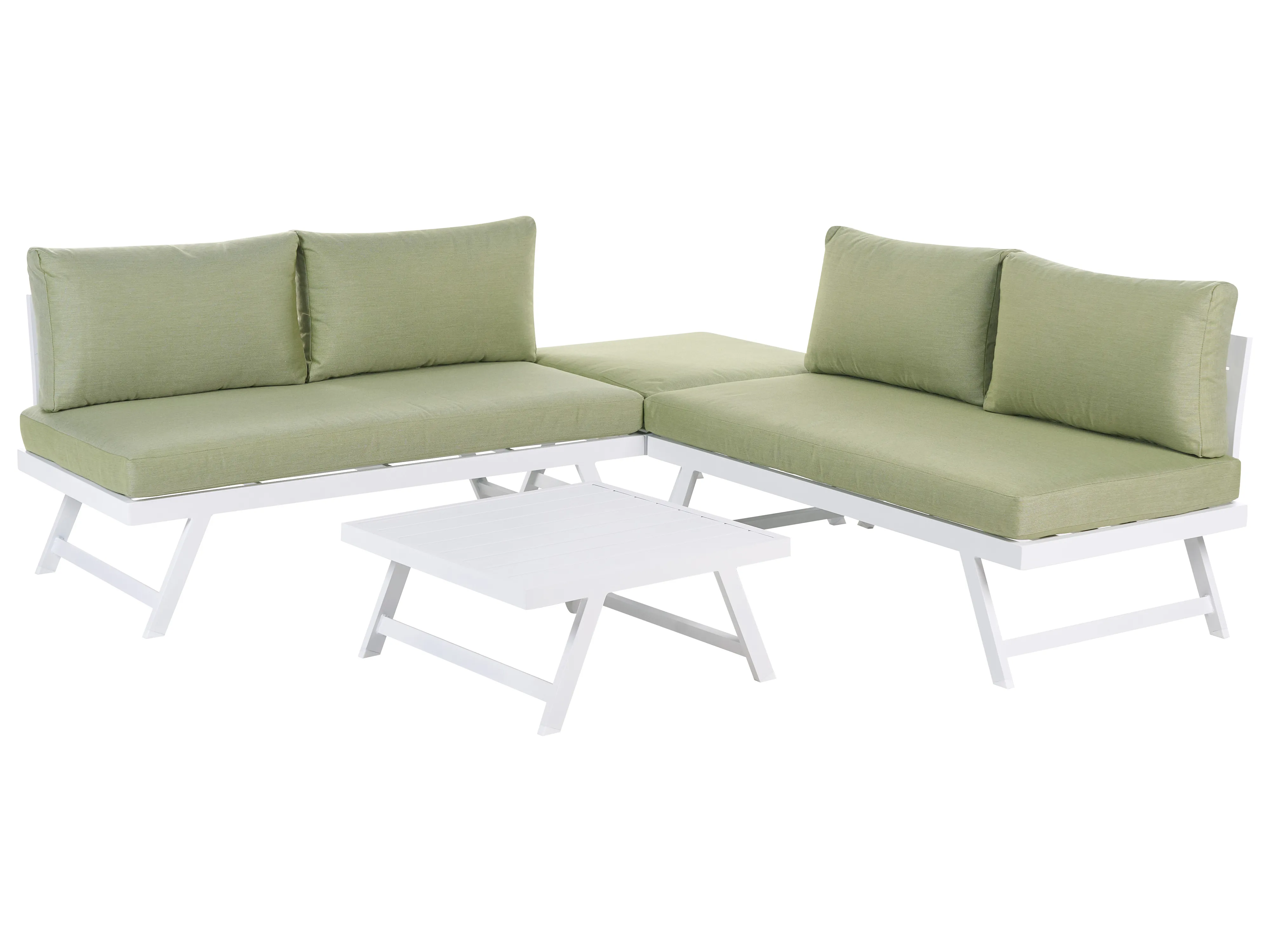 Tuin hoekloungeset met tafel 5-zits COCCORINO Metaal Groen