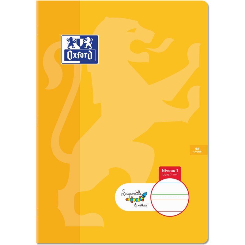Cahier Oxford Serpodile Agrafe 210X297 48P Ligne 7Mm Niveau1 Orange