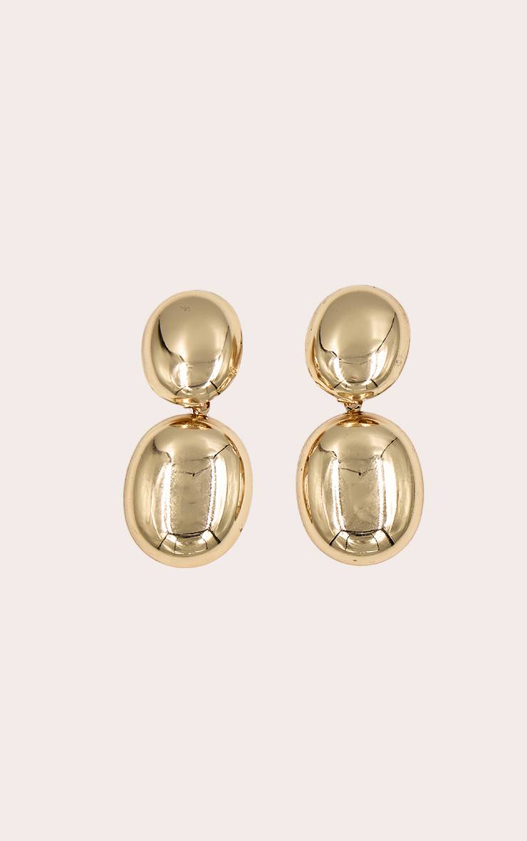 Doré Boucles D'oreilles Fantaisie Galet