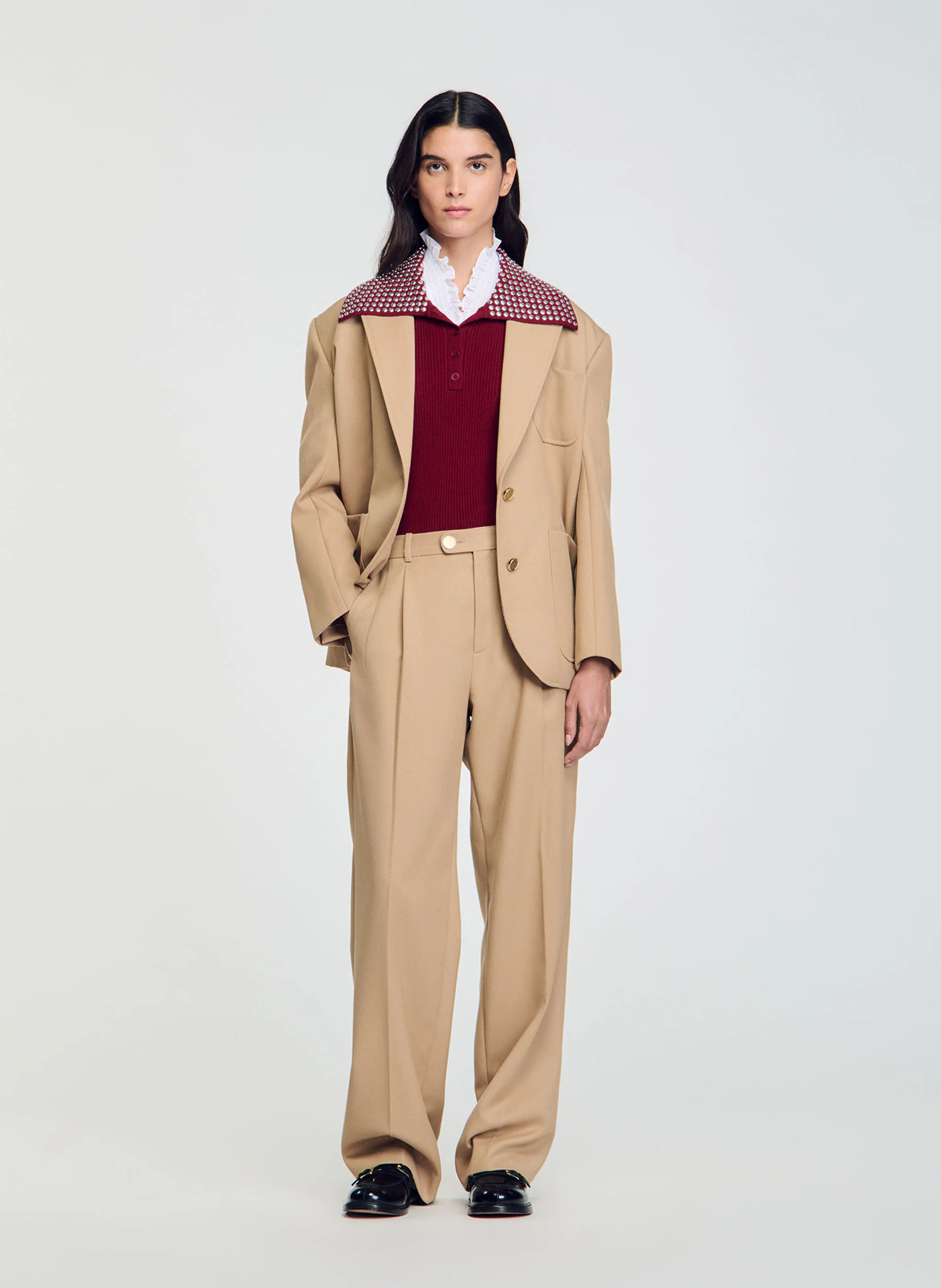 Pantalon large de costume | Jaune