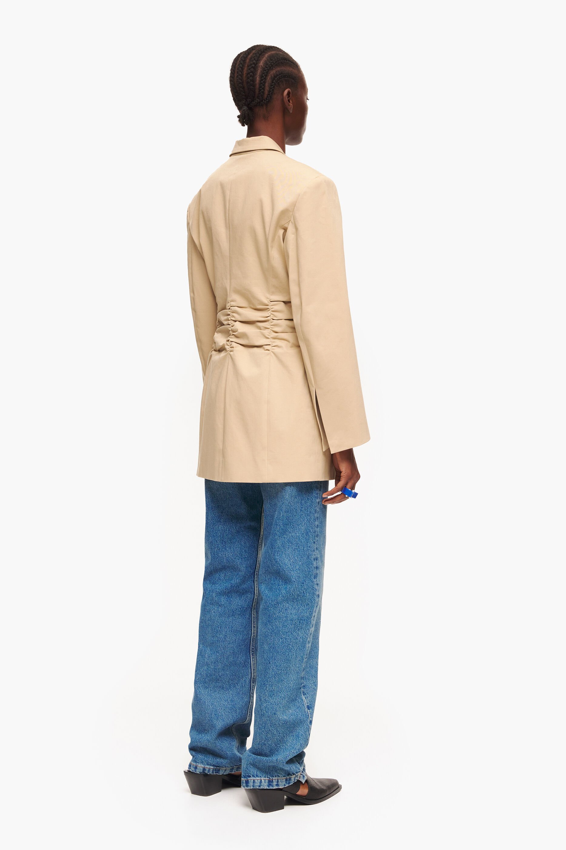 Blazer de algodão cor camelo