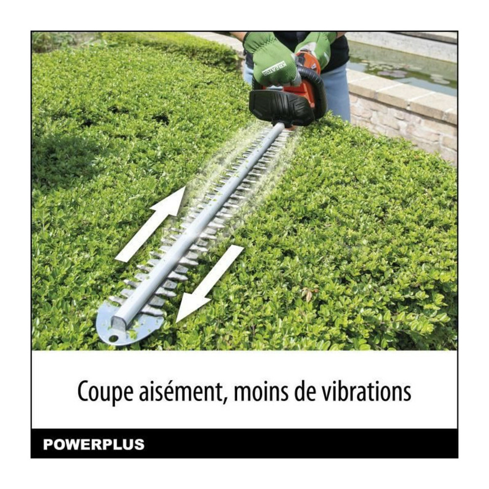 Taille-haies a batterie 40v dual power powdpgset44 - lame 670 mm, écartement 22 mm - batterie 40v 2,5ah et chargeur inclus