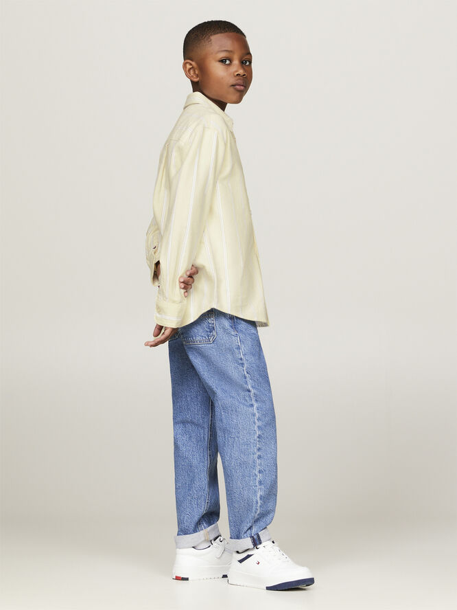 Tommy Hilfiger MONOTYPE STRIPES SHIRT LS Lemon zest