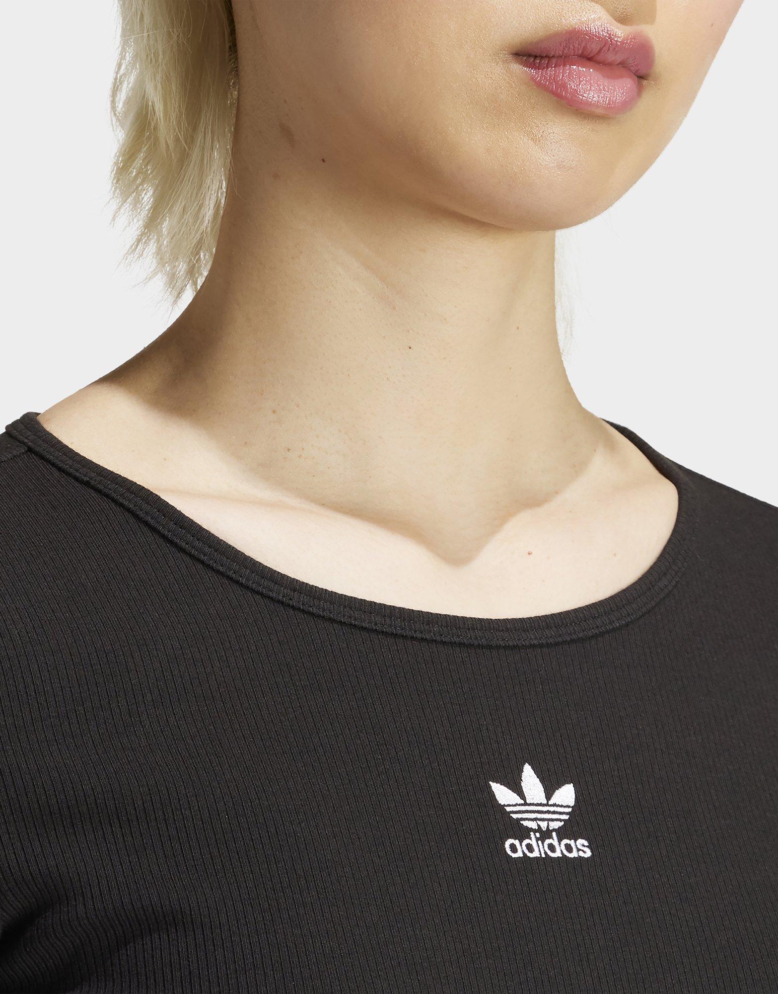 adidas Originals T-shirt court et côtelé à manches longues Essentials