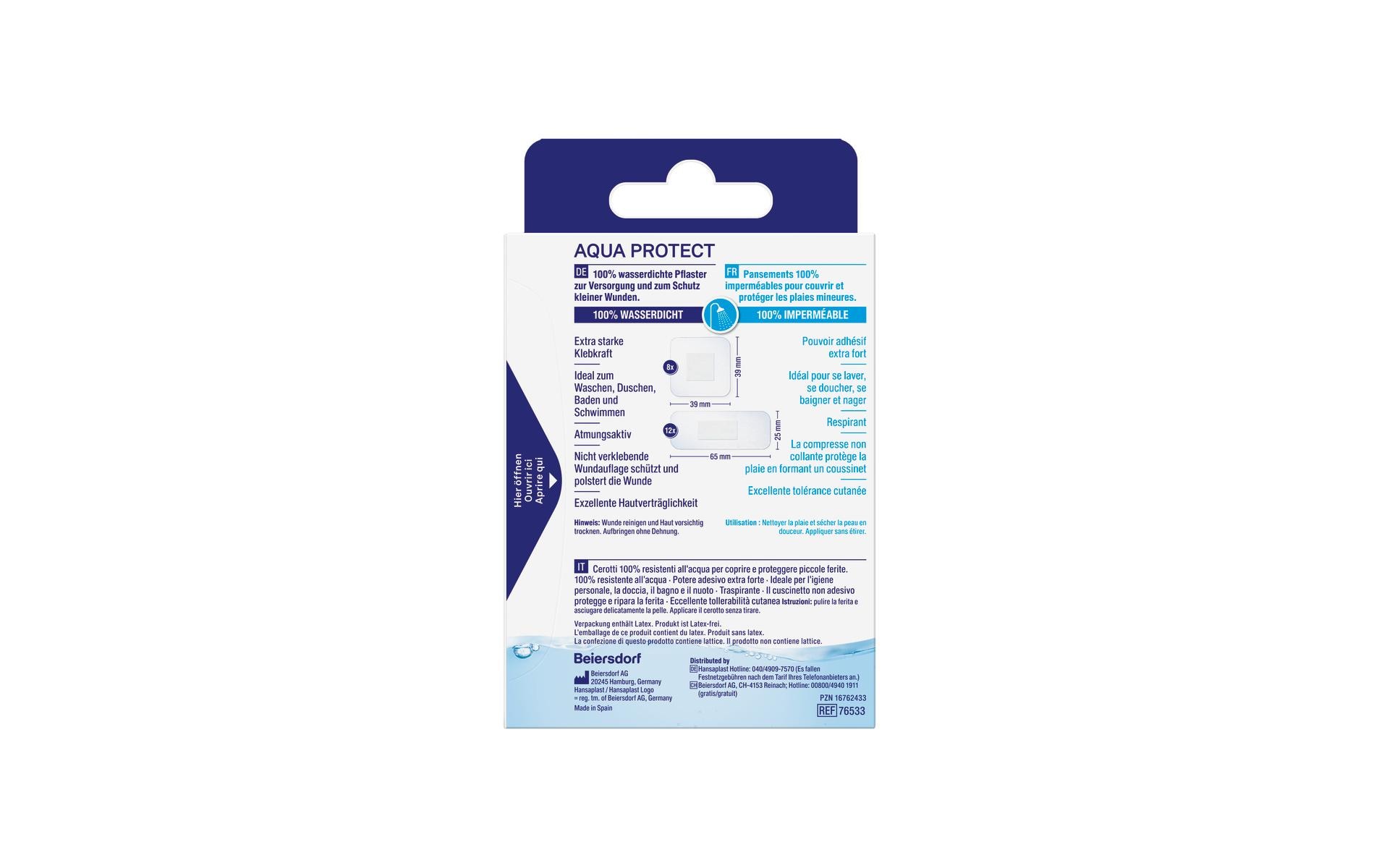 Wundpflaster Aqua Protect 20 Stück100% Wasserdichtes Pflaster