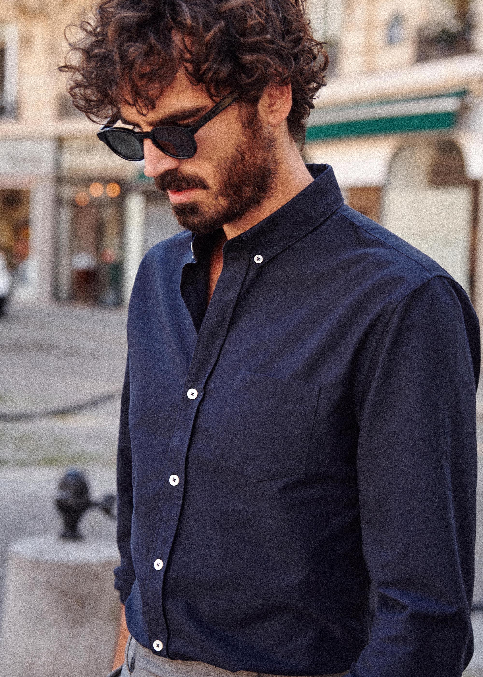 Chemise Charlie Oxford - Marine - POUR LUI 5906608
