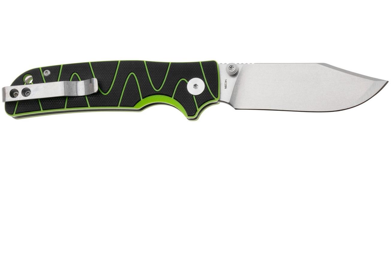 QSP Knife Kali QS159-C1 Stonewashed 14C28N Black Neon G10, zakmes, Keanu Alfaro design