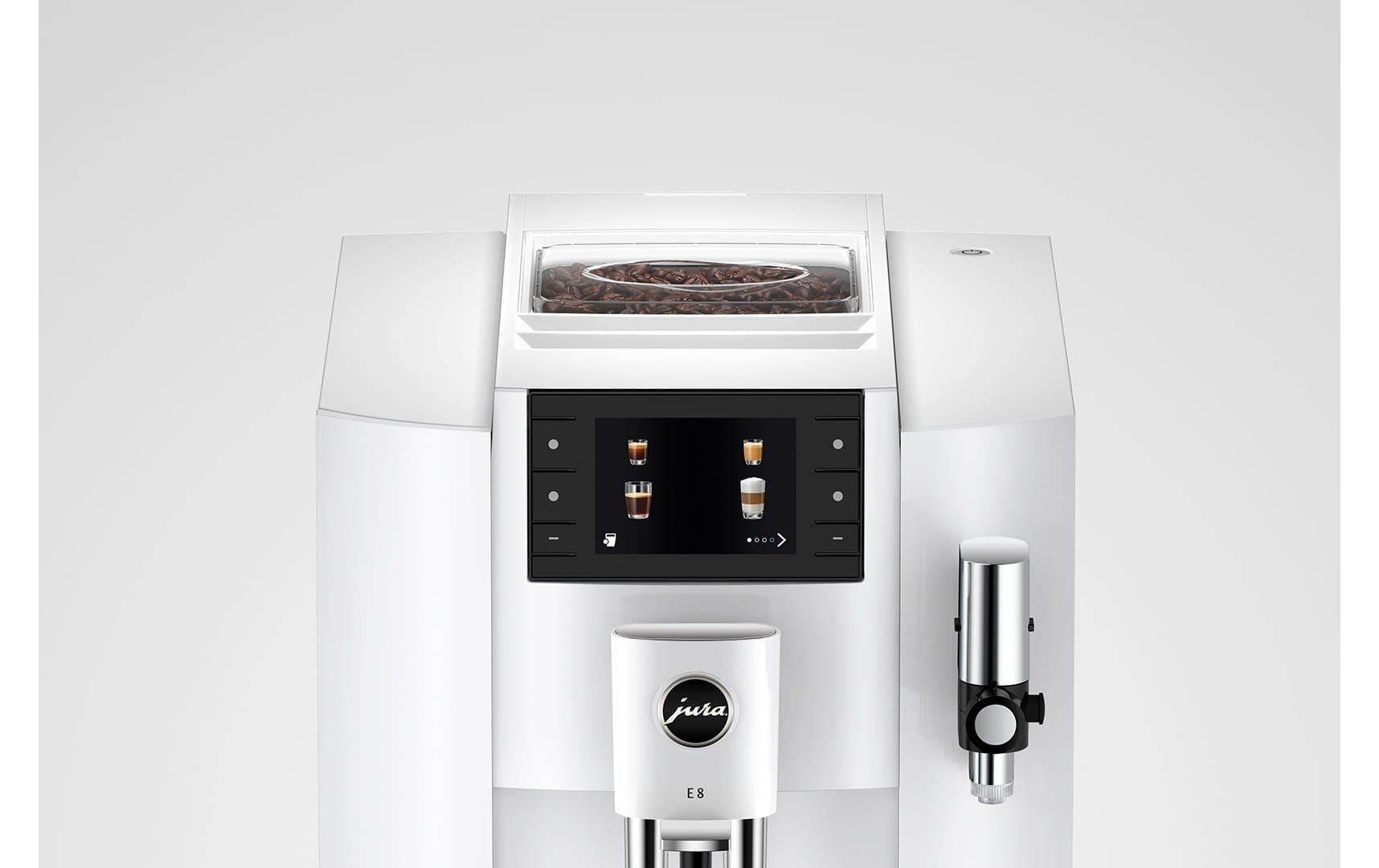 Kaffeevollautomat E8 Piano Withe (SC)<br>Zweitassen-Vollautomat für 17 verschiedene Kaffee- und Milchgetränke