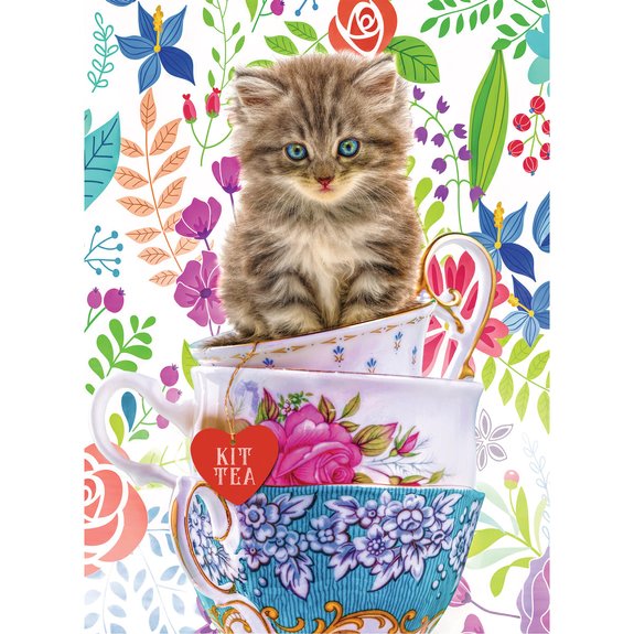 Puzzle 500 pièces Chaton dans une tasse