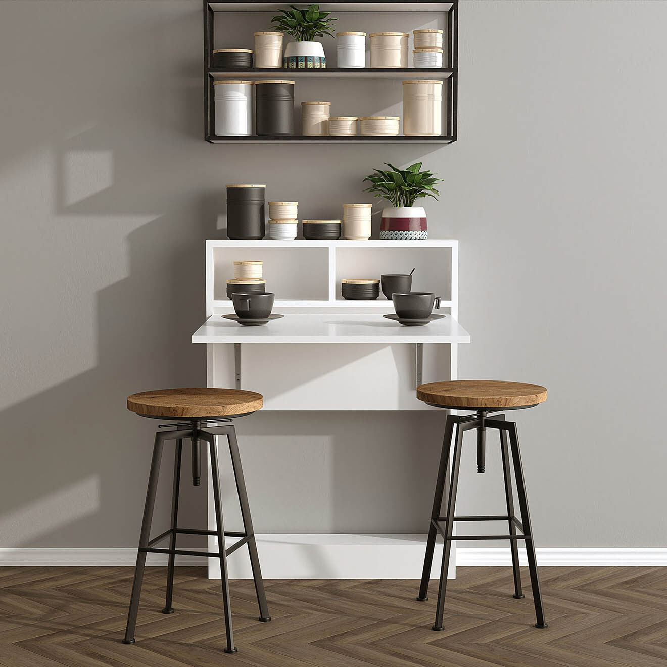 Wooden Art Table pliable bracked blanc - 70x90x15 cm