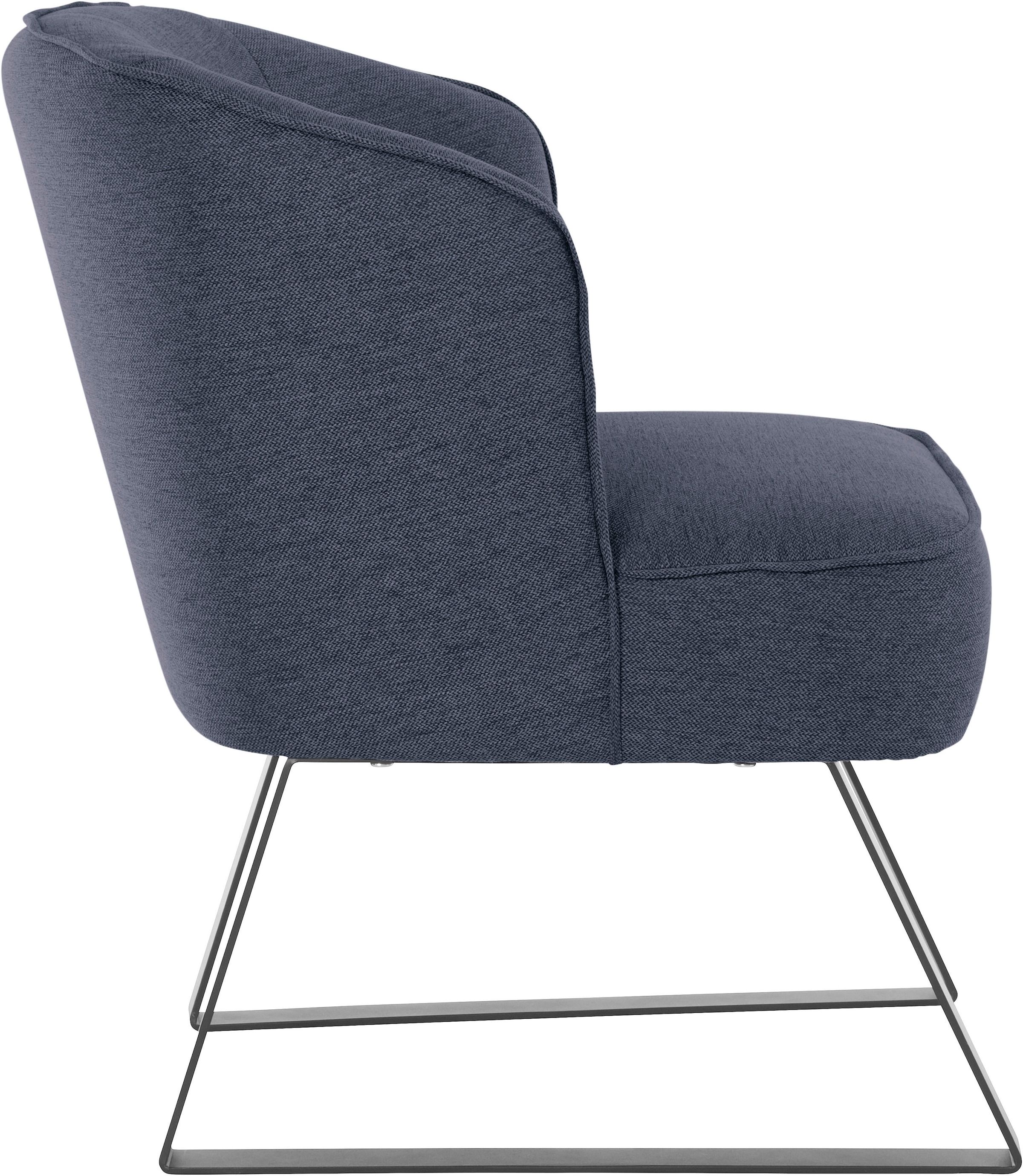 exxpo - sofa fashion Sessel »Americano, Loungesessel« mit Keder und Metallfüssen, Bezug in verschiedenen Qualitäten, 1 Stck.