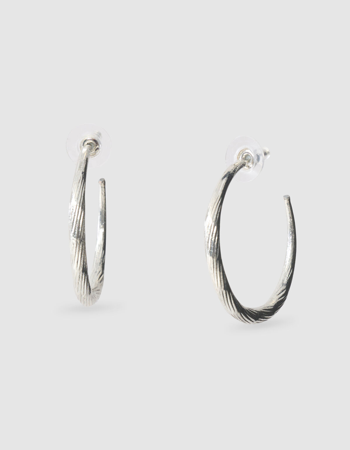 Hammerd Hoop Oorbellen Zilver