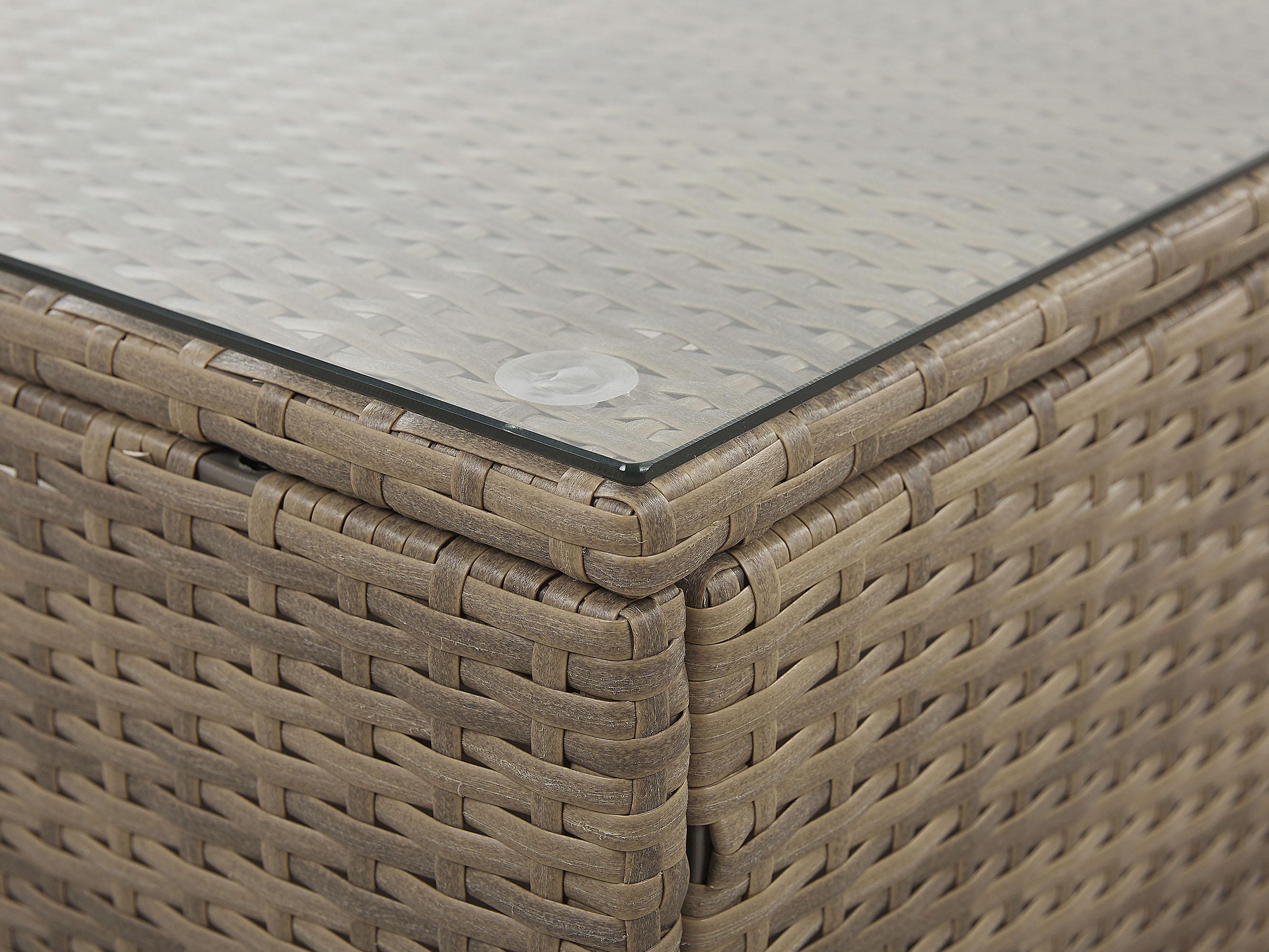 Tuin hoekloungeset met tafel 6-zits BELVEDERE PE rotan Bruin
