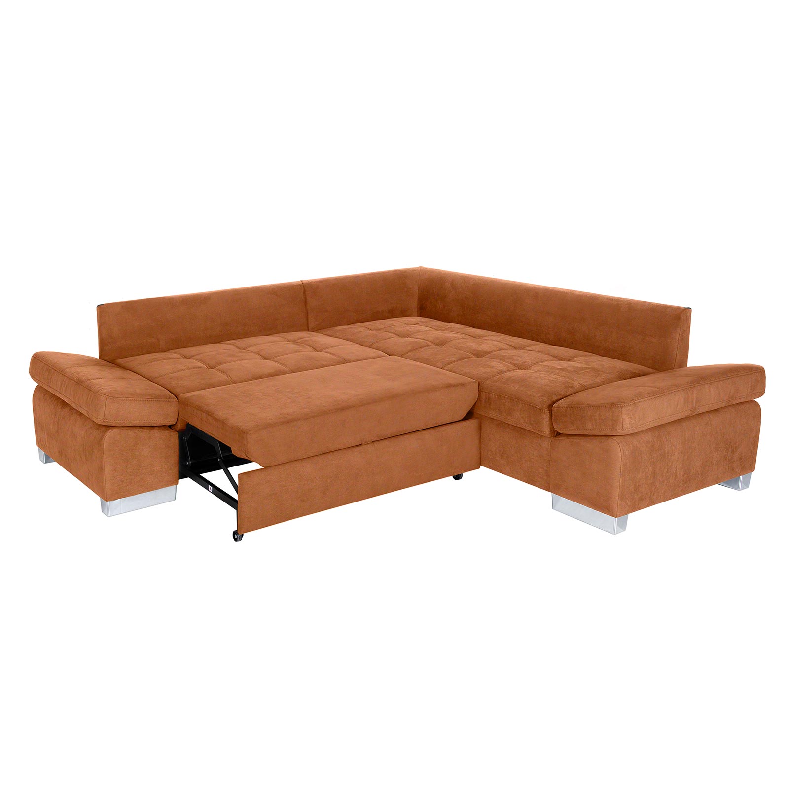 Ecksofa - cognac - Liegefunktion links