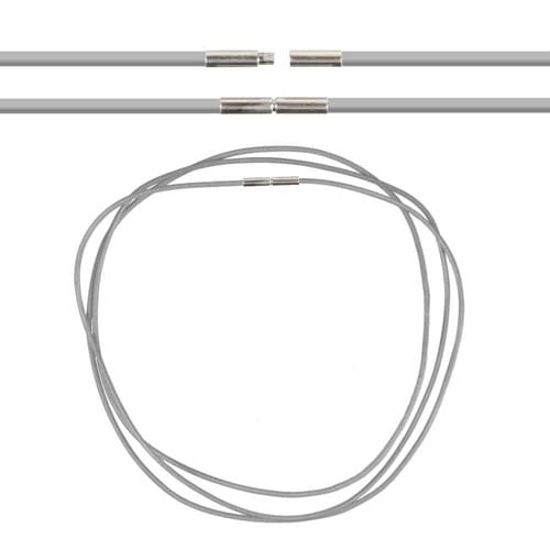 Cordon cuir 38 cm gris