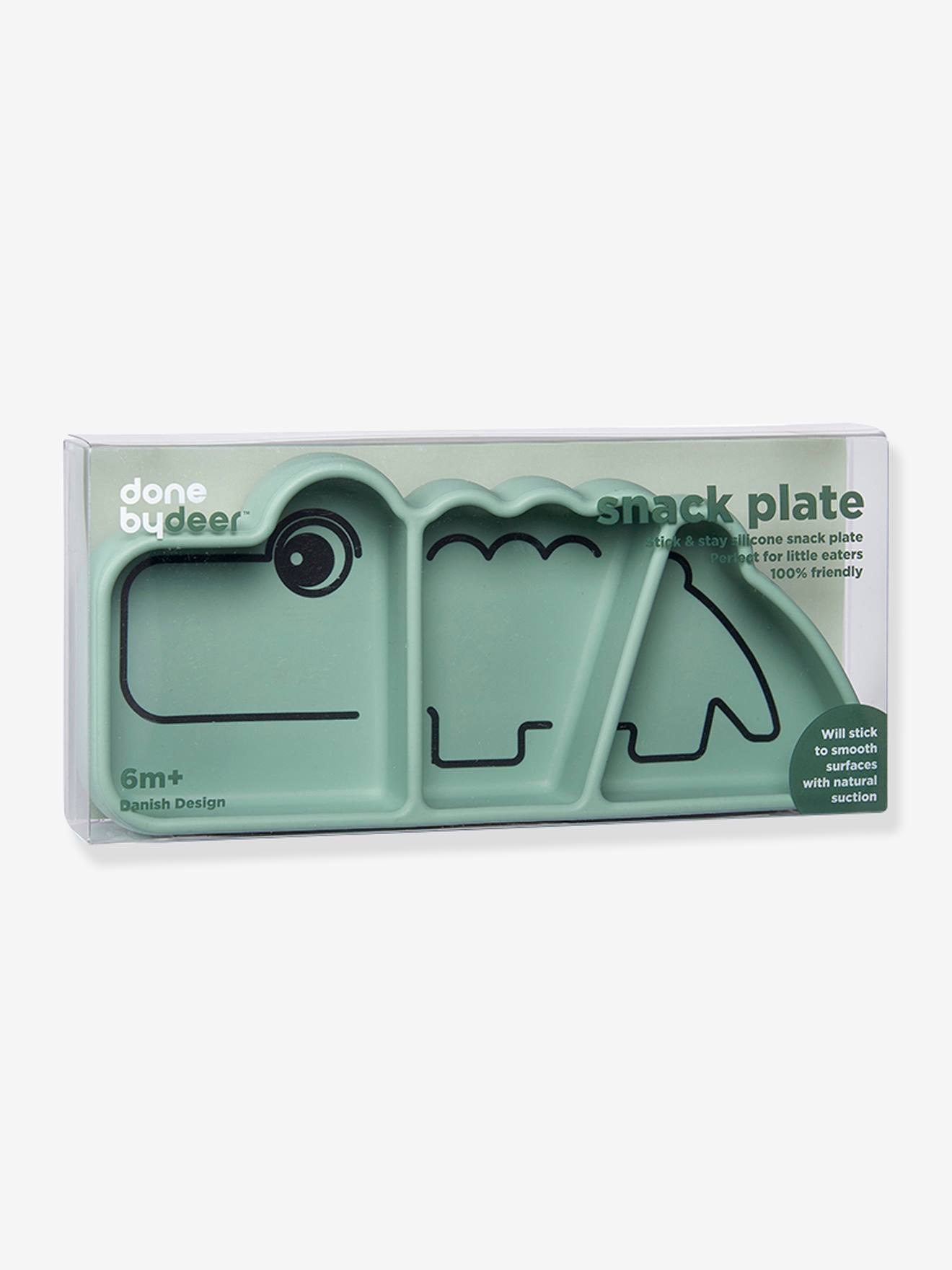 Prato de silicone amarelo escuro liso Stick&Stay Croco da DONE BY DEER.