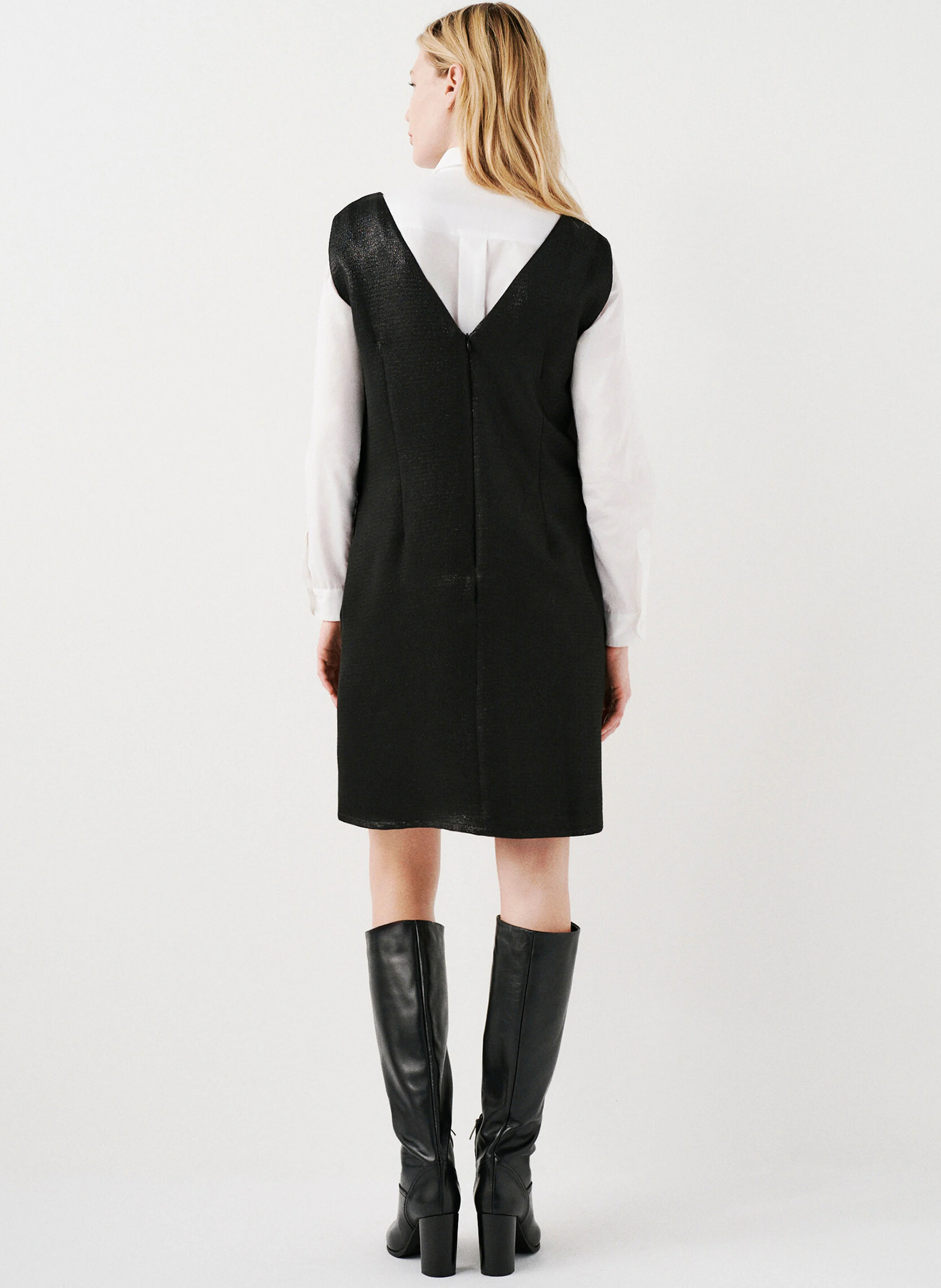 RMADISON - Robe courte col V | Noir
